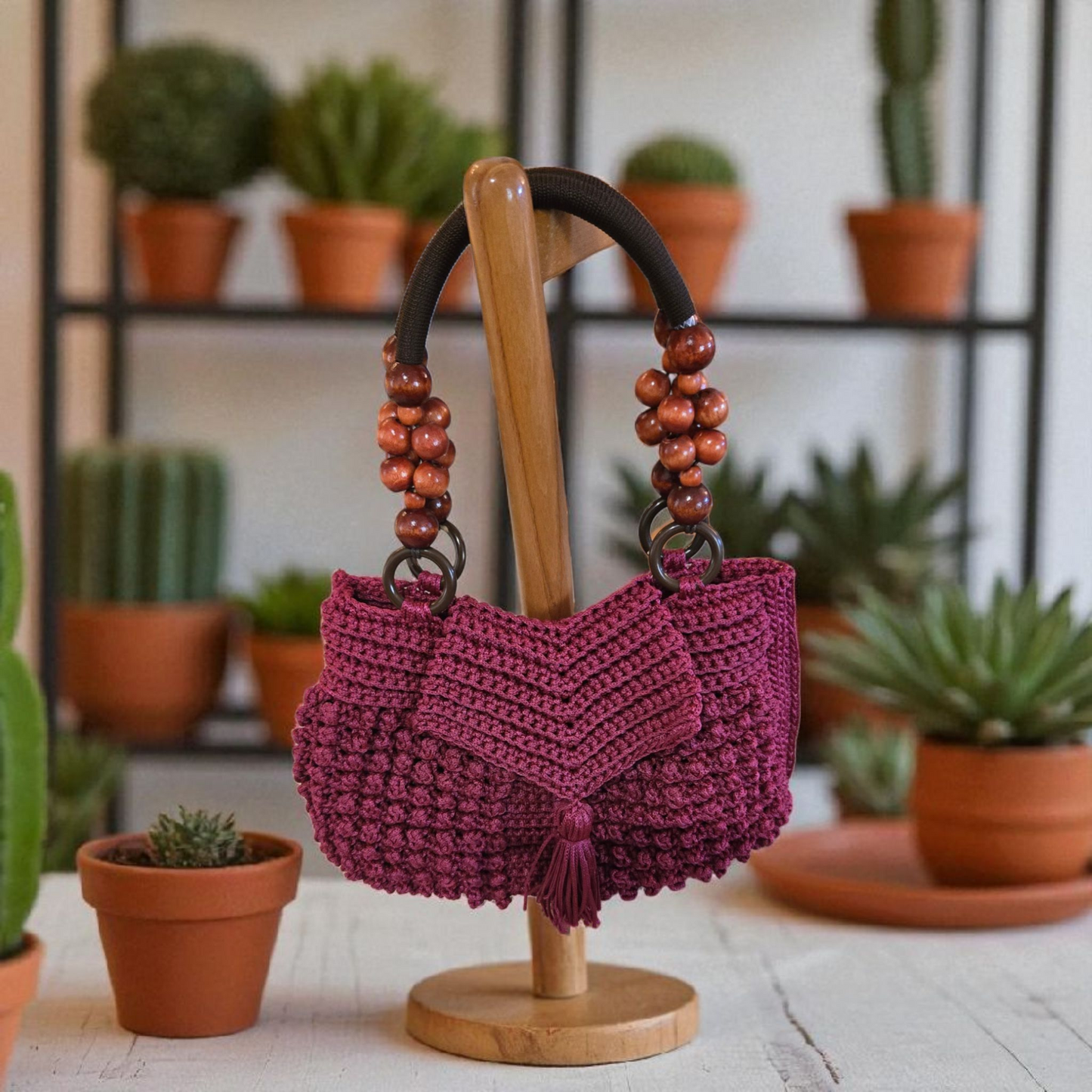 Sac ESME avec poignées souple en bois