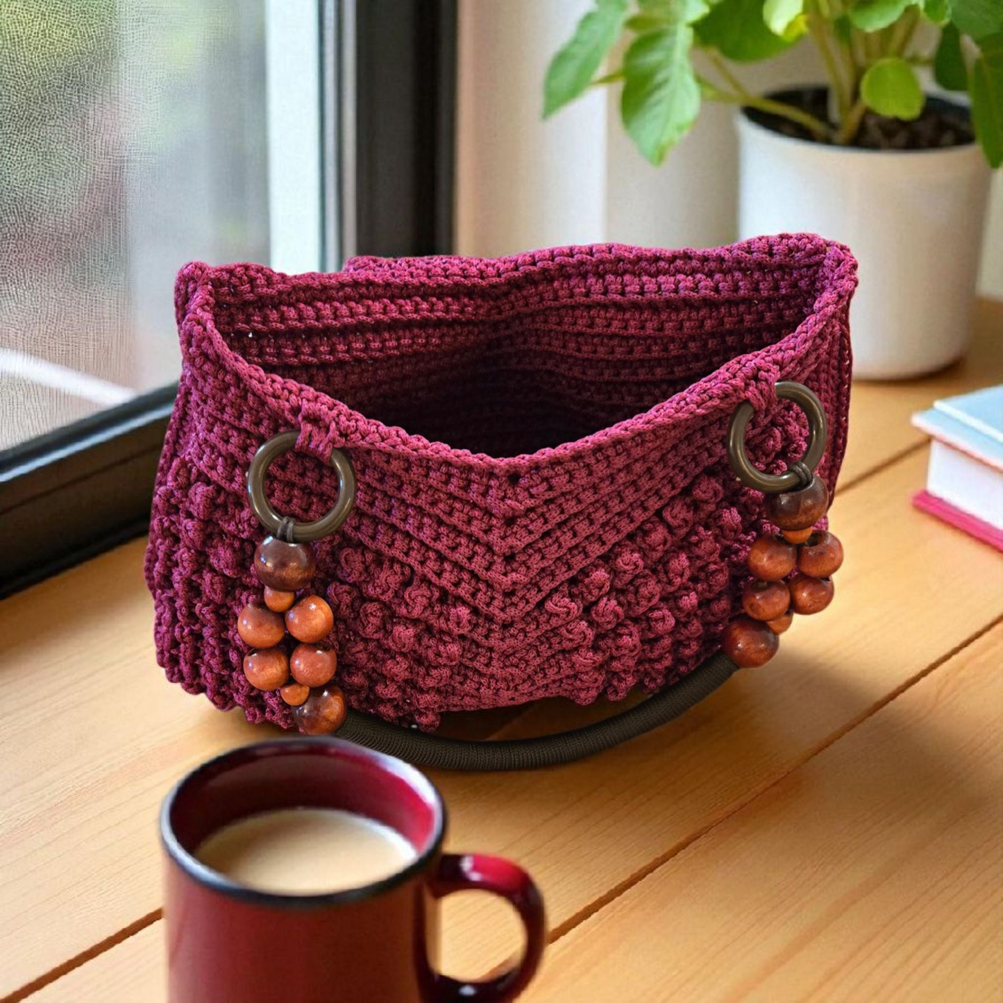 Sac ESME avec poignées souple en bois
