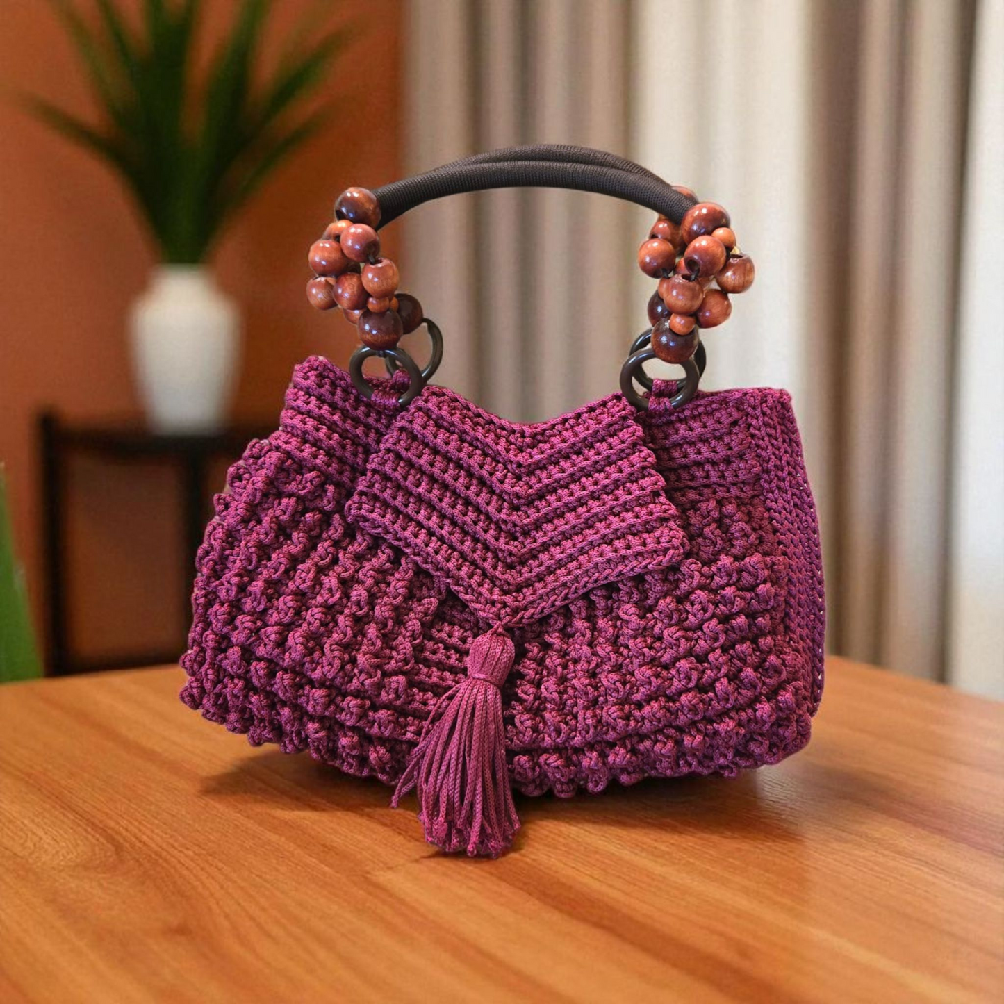 Sac ESME avec poignées souple en bois