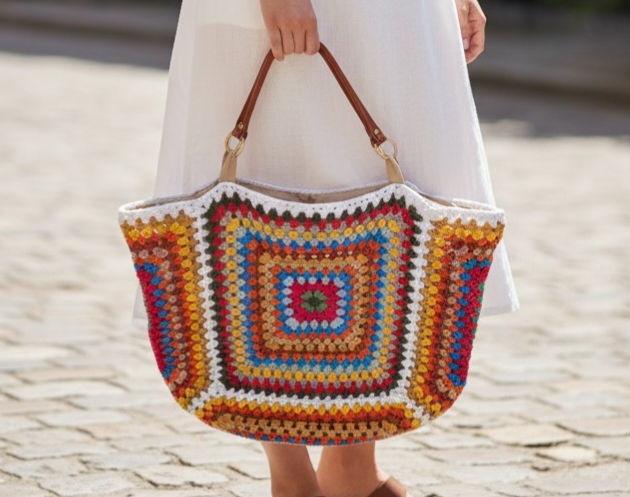 Grand sac de plage granny square