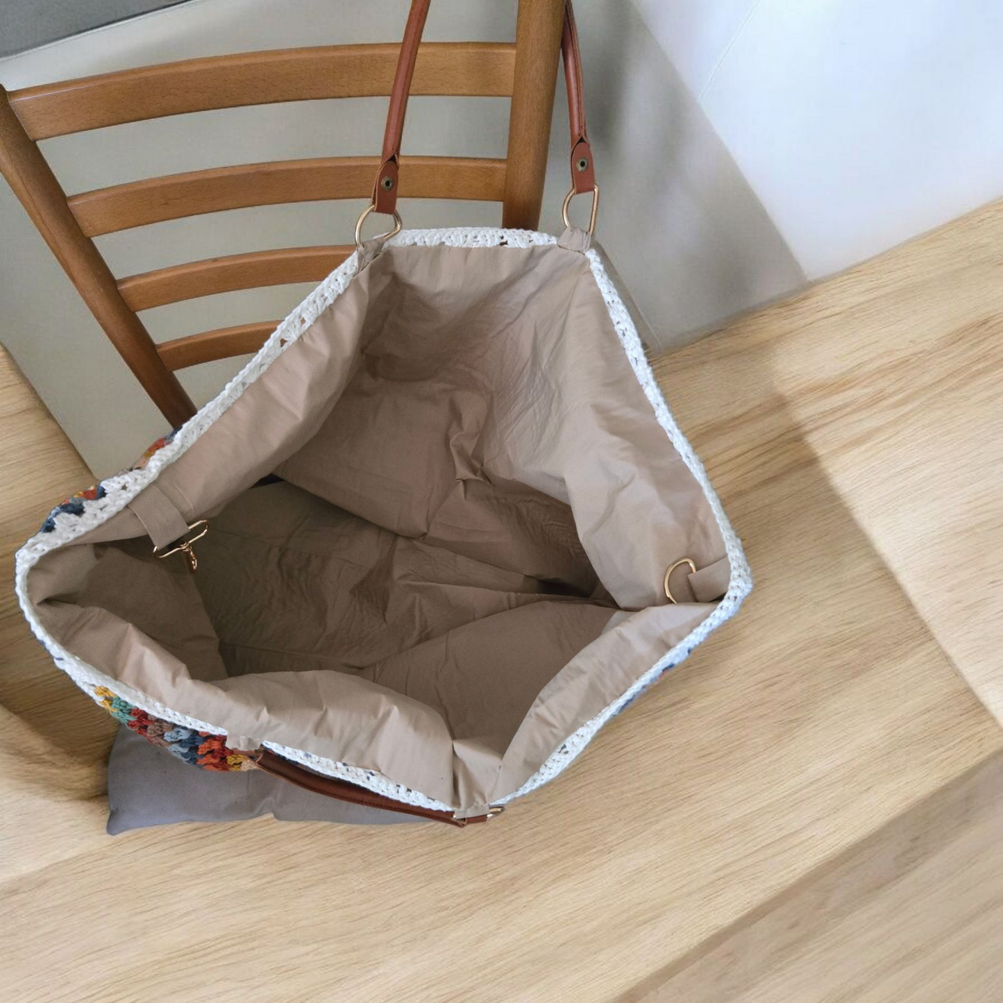 Grand sac de plage granny square