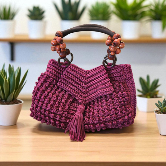Sac ESME avec poignées souple en bois