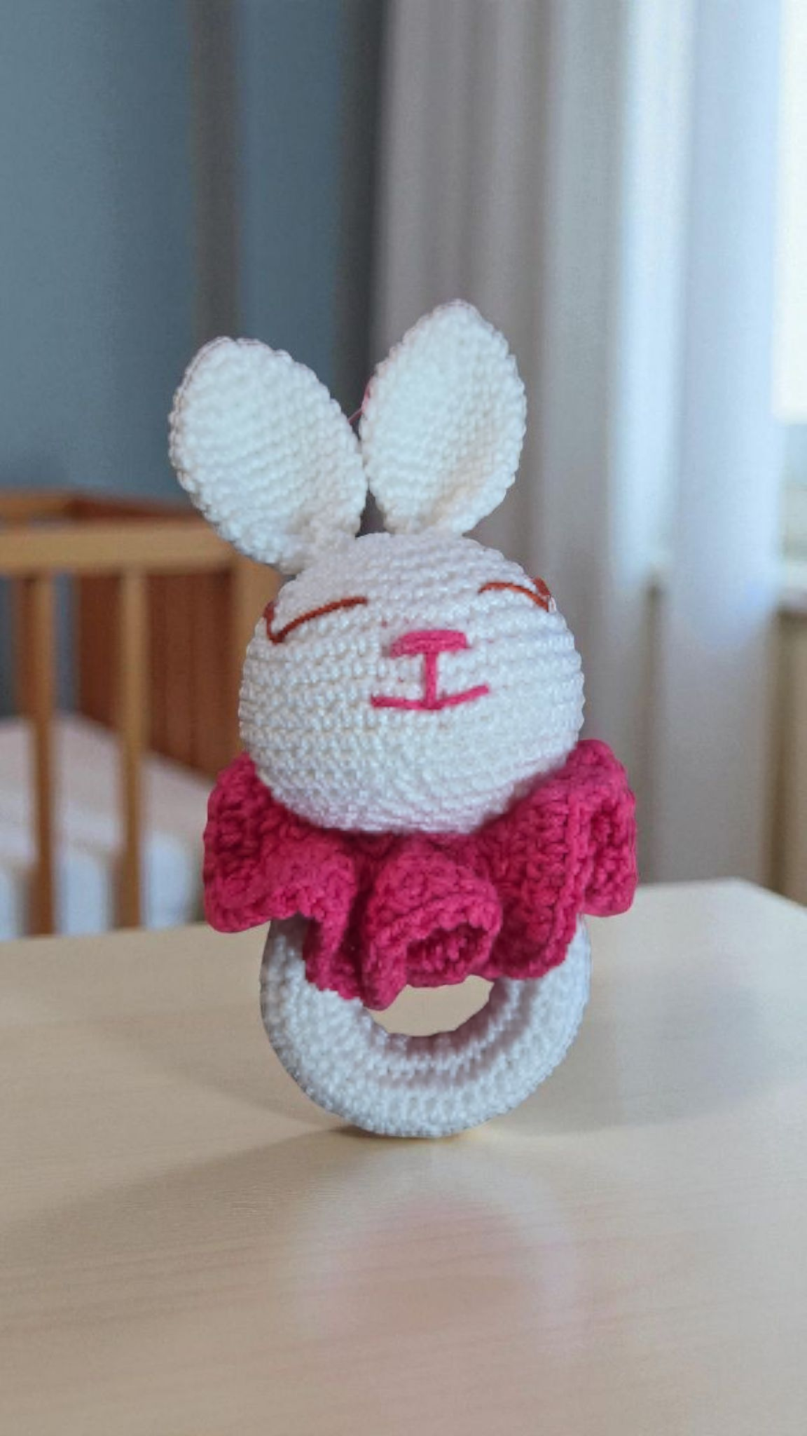 Hochet pour bébé au crochet – Fait main