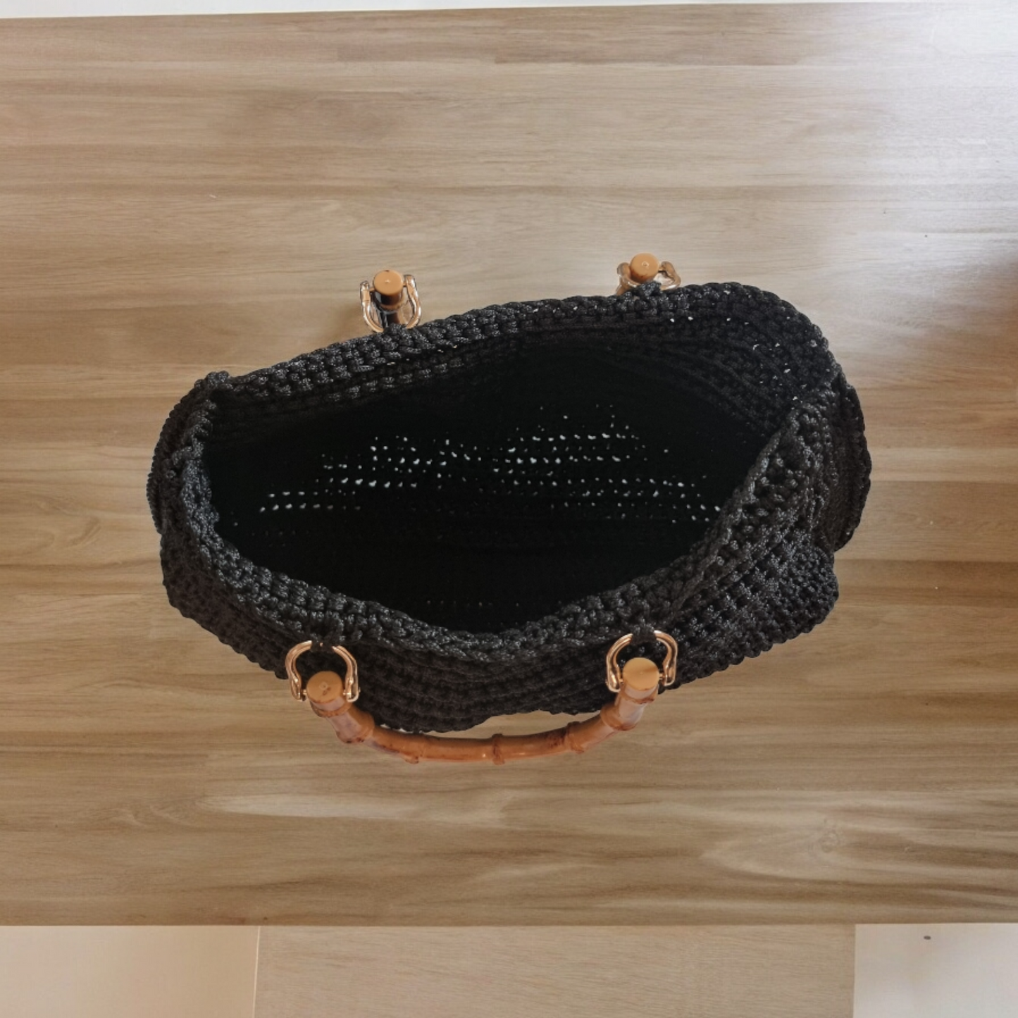 Sac a main au crochet avec poignée en imitation bambou